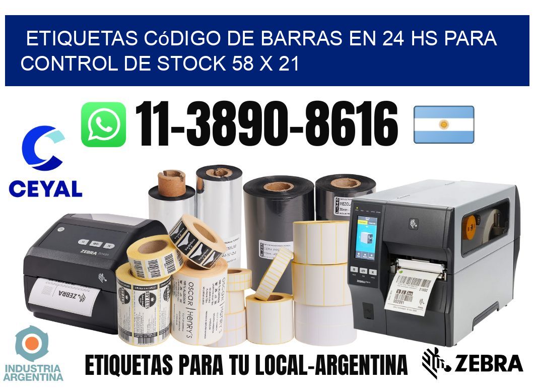 Etiquetas código de barras en 24 hs para control de stock 58 x 21