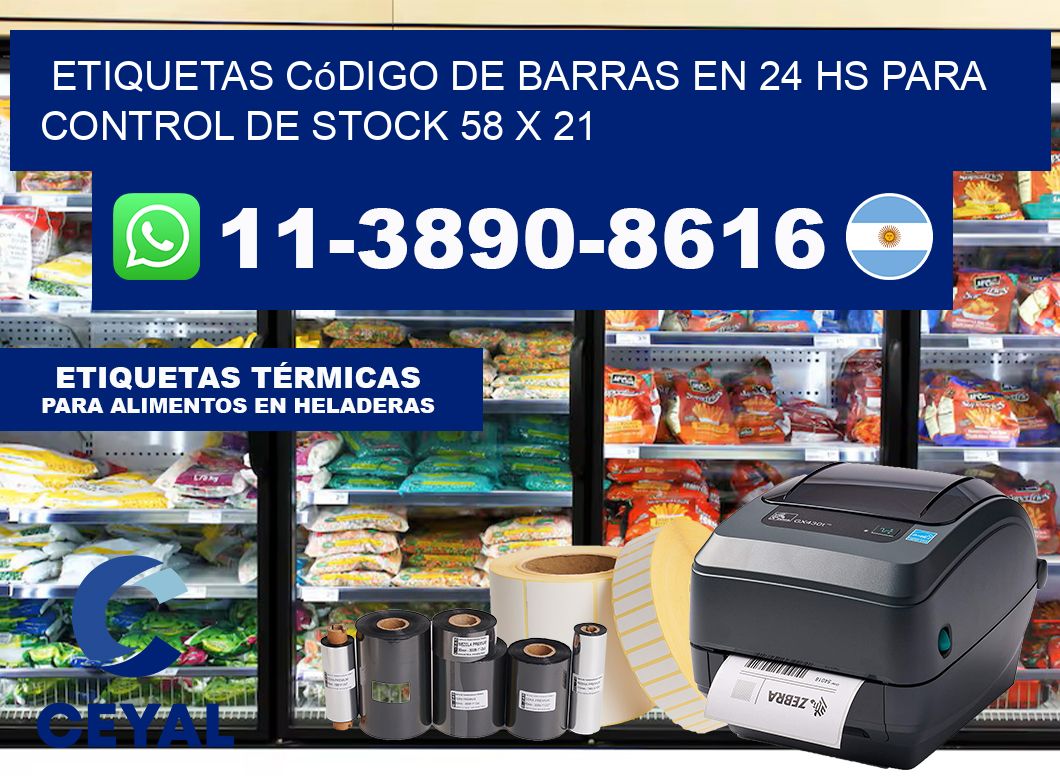 Etiquetas código de barras en 24 hs para control de stock 58 x 21