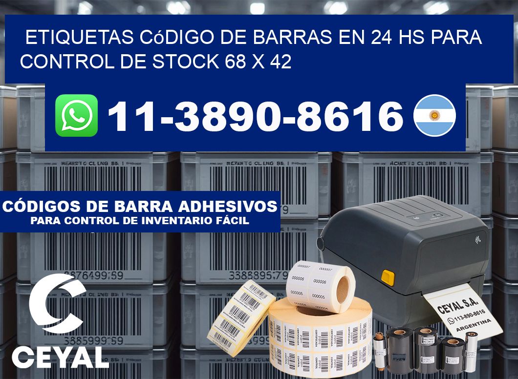 Etiquetas código de barras en 24 hs para control de stock 68 x 42
