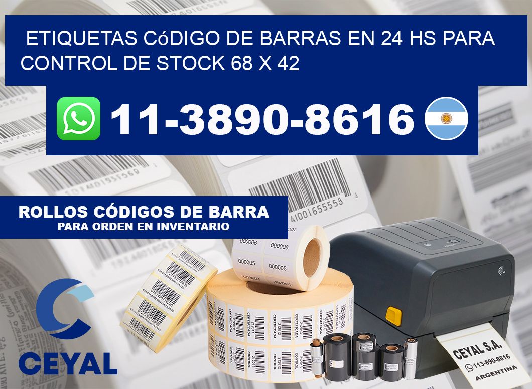 Etiquetas código de barras en 24 hs para control de stock 68 x 42