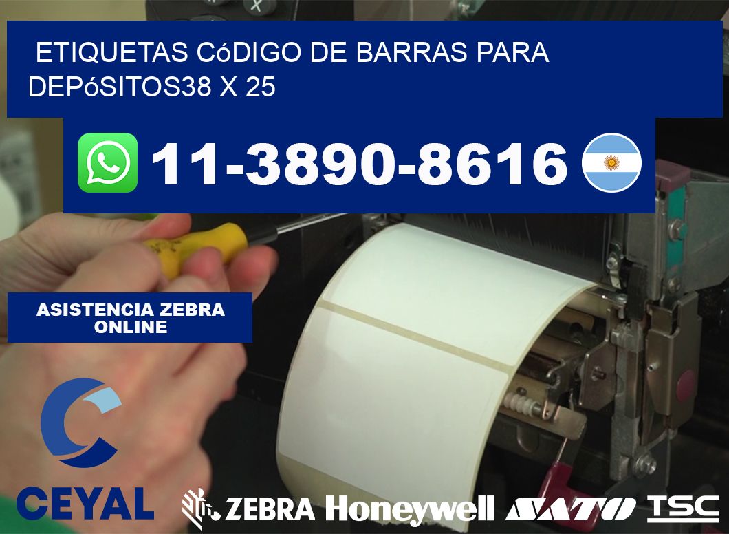 Etiquetas código de barras para depósitos38 x 25
