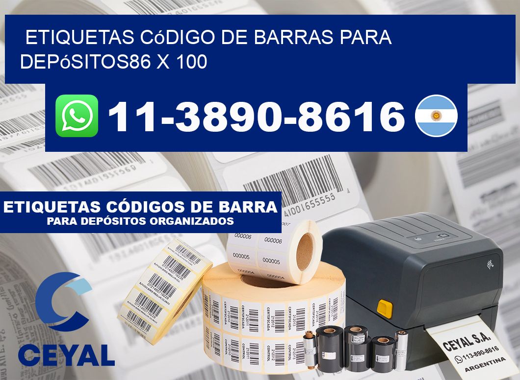 Etiquetas código de barras para depósitos86 x 100