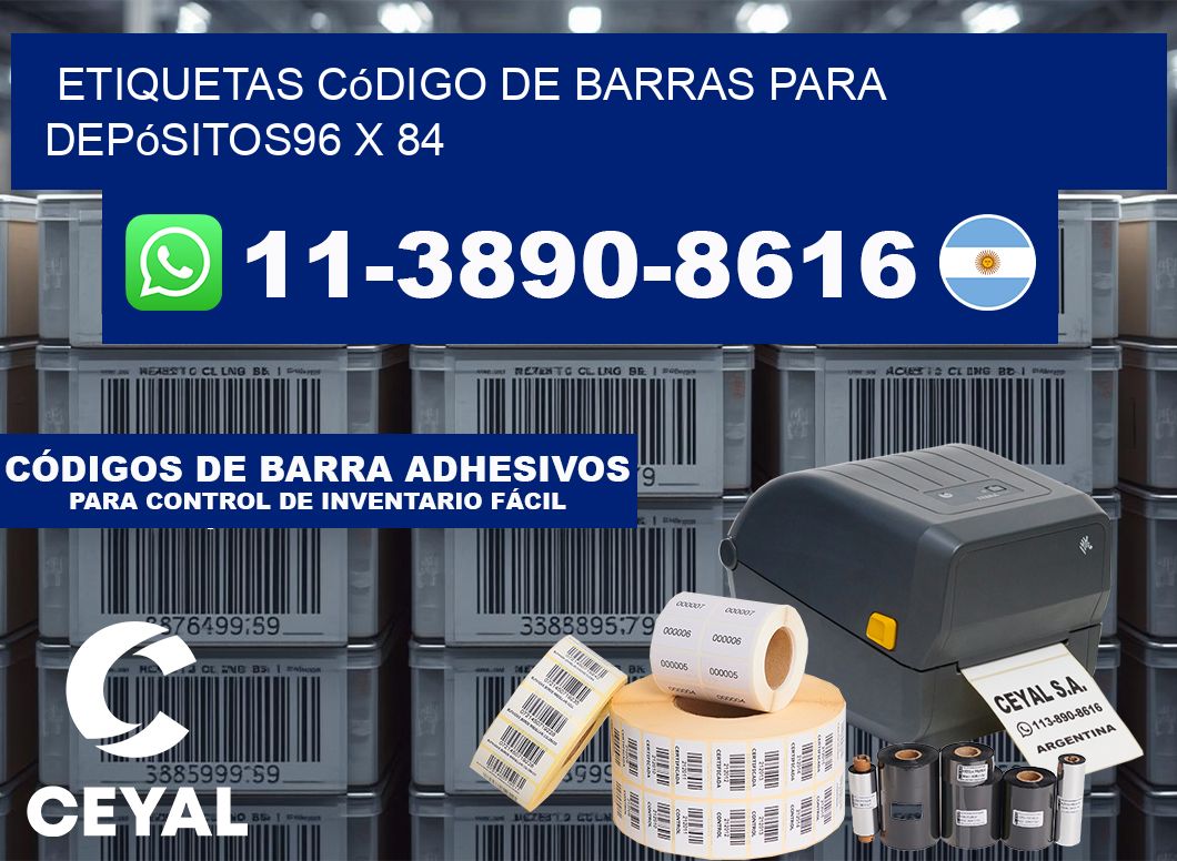 Etiquetas código de barras para depósitos96 x 84