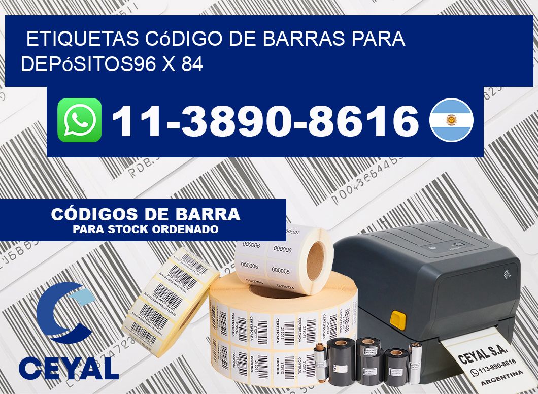 Etiquetas código de barras para depósitos96 x 84