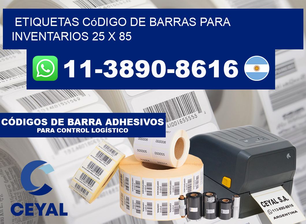 Etiquetas código de barras para inventarios 25 x 85