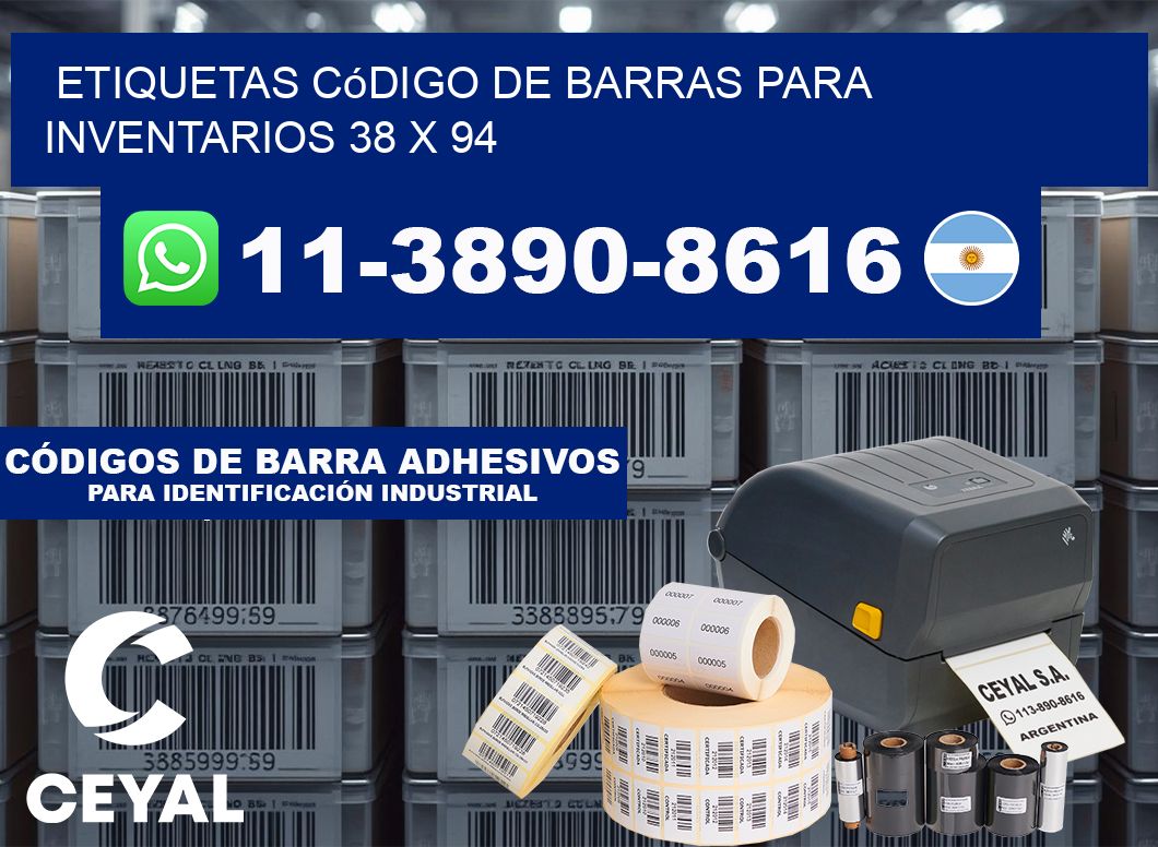 Etiquetas código de barras para inventarios 38 x 94