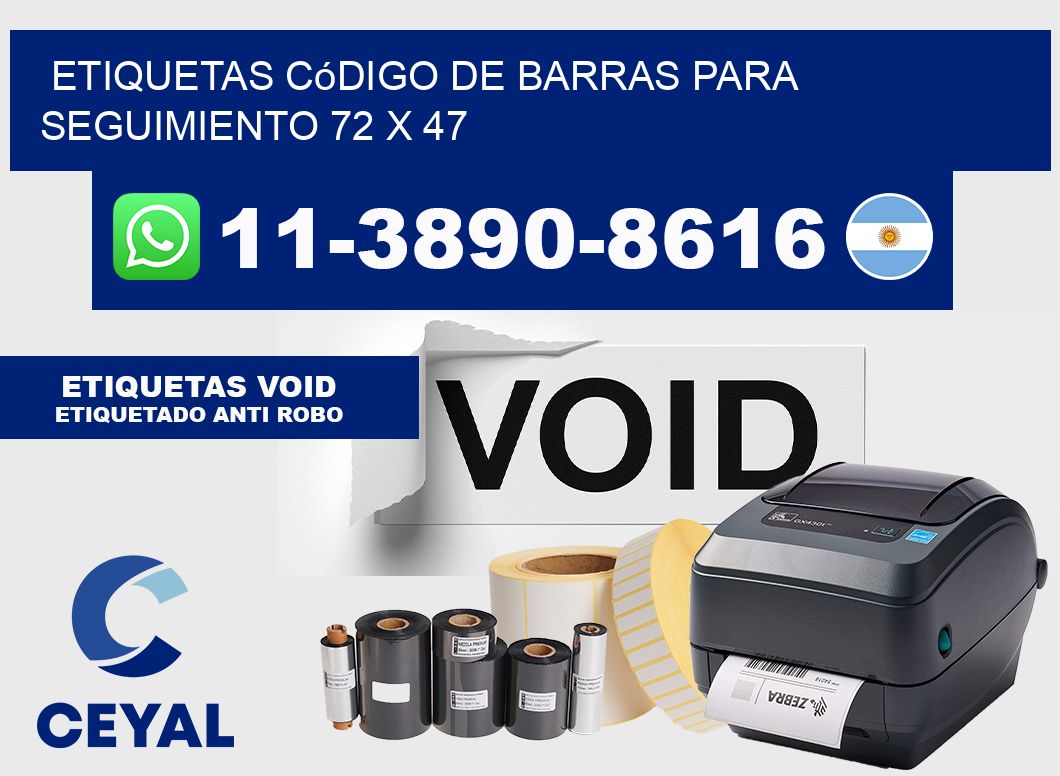 Etiquetas código de barras para seguimiento 72 x 47