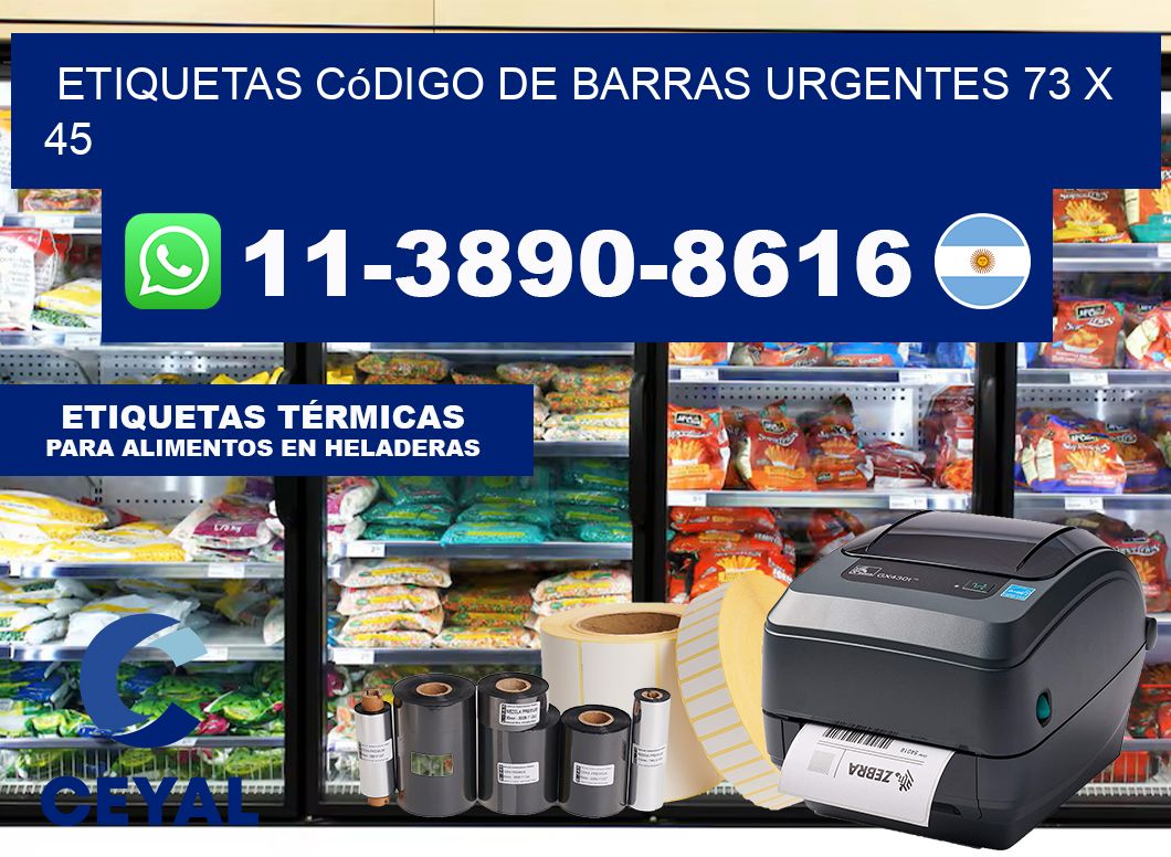 Etiquetas código de barras urgentes 73 x 45