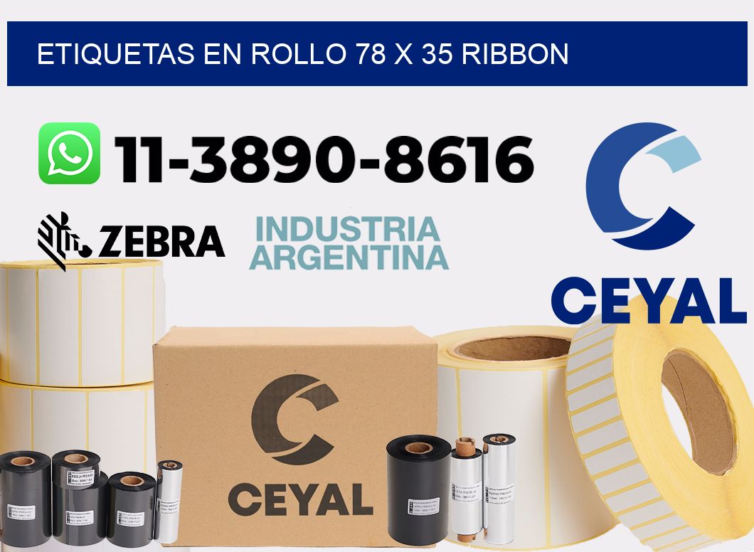 Etiquetas en rollo 78 x 35 ribbon