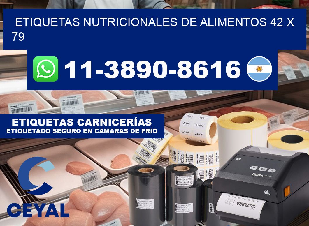 Etiquetas nutricionales de alimentos 42 x 79