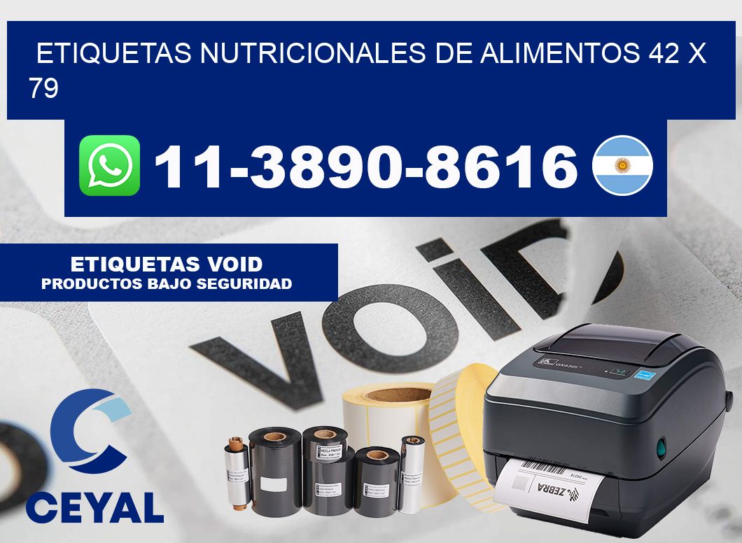 Etiquetas nutricionales de alimentos 42 x 79