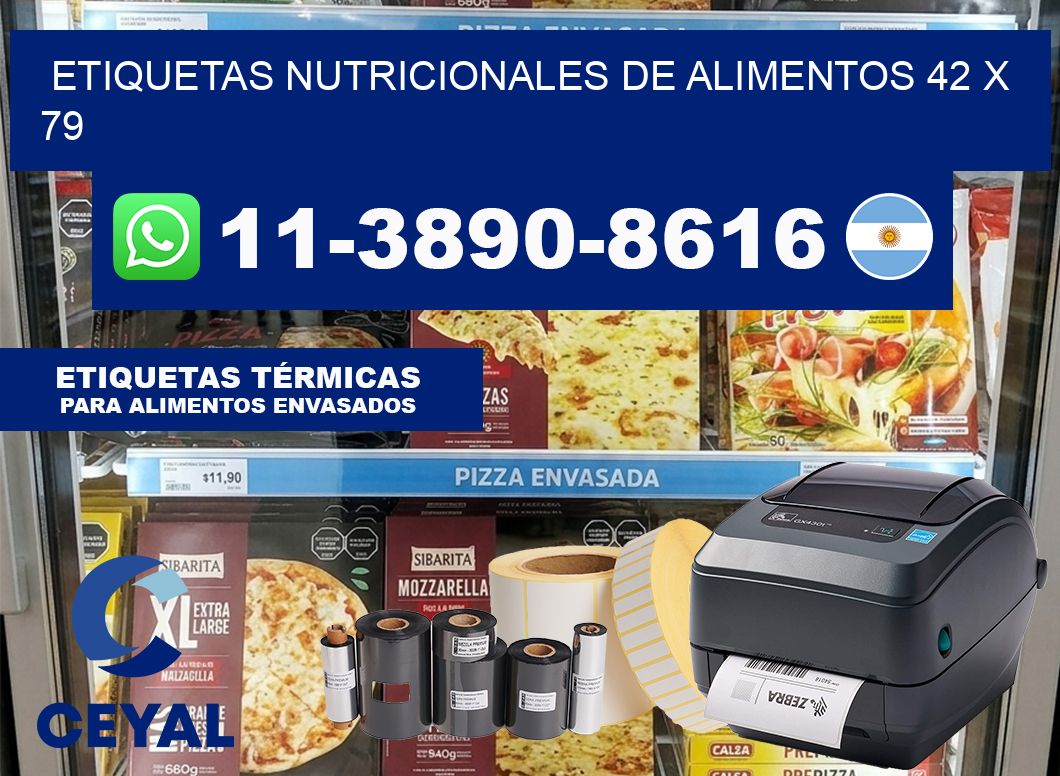 Etiquetas nutricionales de alimentos 42 x 79
