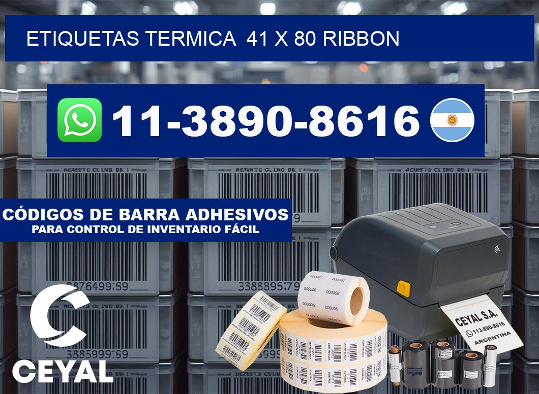 Etiquetas termica  41 x 80 ribbon