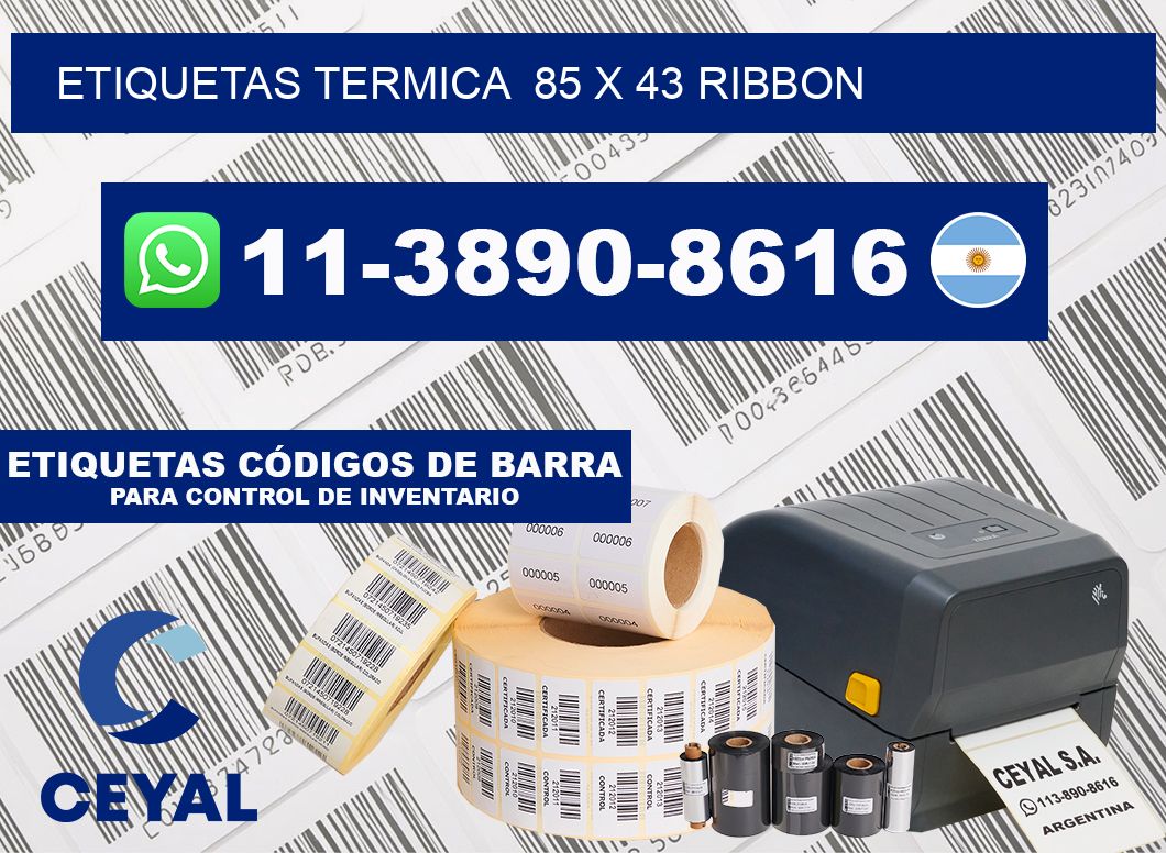 Etiquetas termica  85 x 43 ribbon