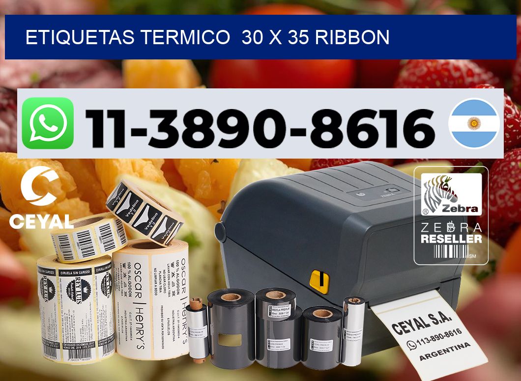 Etiquetas termico  30 x 35 ribbon
