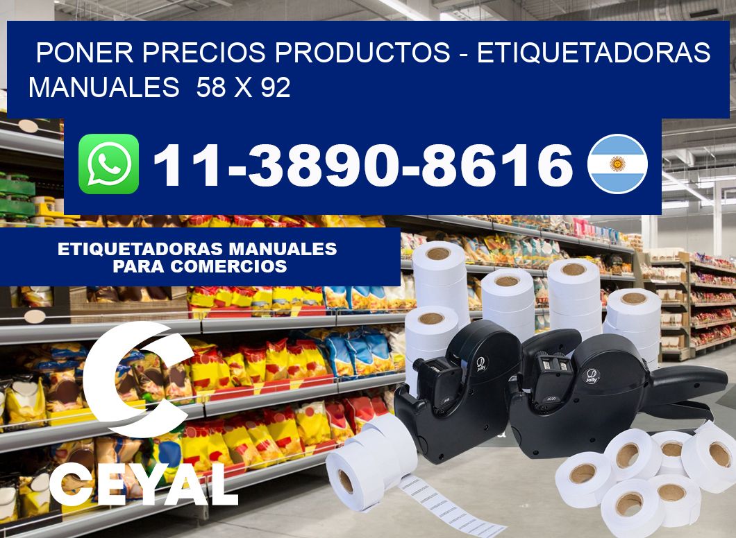 Poner precios productos - Etiquetadoras Manuales 58 x 92
