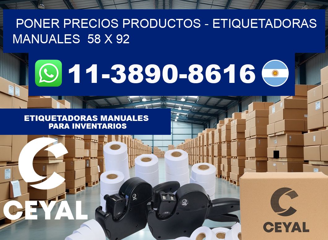 Poner precios productos – Etiquetadoras Manuales  58 x 92