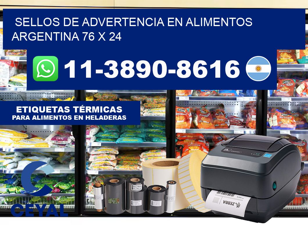 Sellos de advertencia en Alimentos argentina 76 x 24