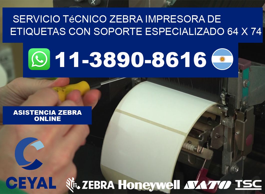 Servicio Técnico Zebra Impresora de Etiquetas con Soporte Especializado 64 x 74