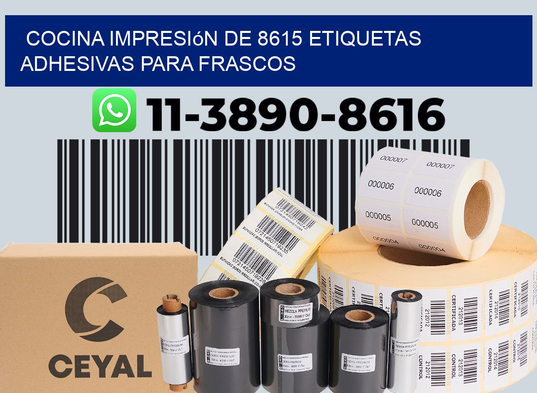 cocina impresión de 8615 etiquetas adhesivas para frascos