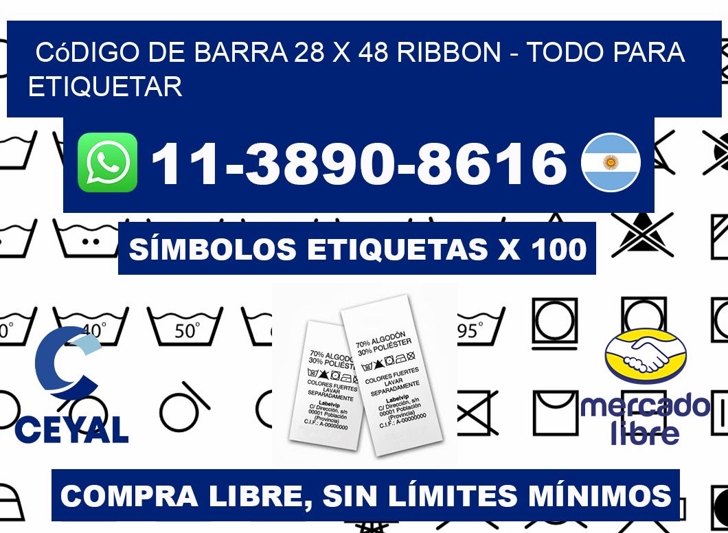 código de barra 28 x 48 ribbon - Todo para Etiquetar