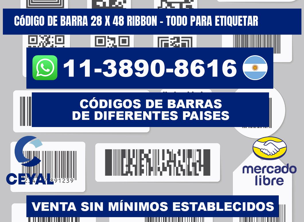 código de barra 28 x 48 ribbon - Todo para Etiquetar
