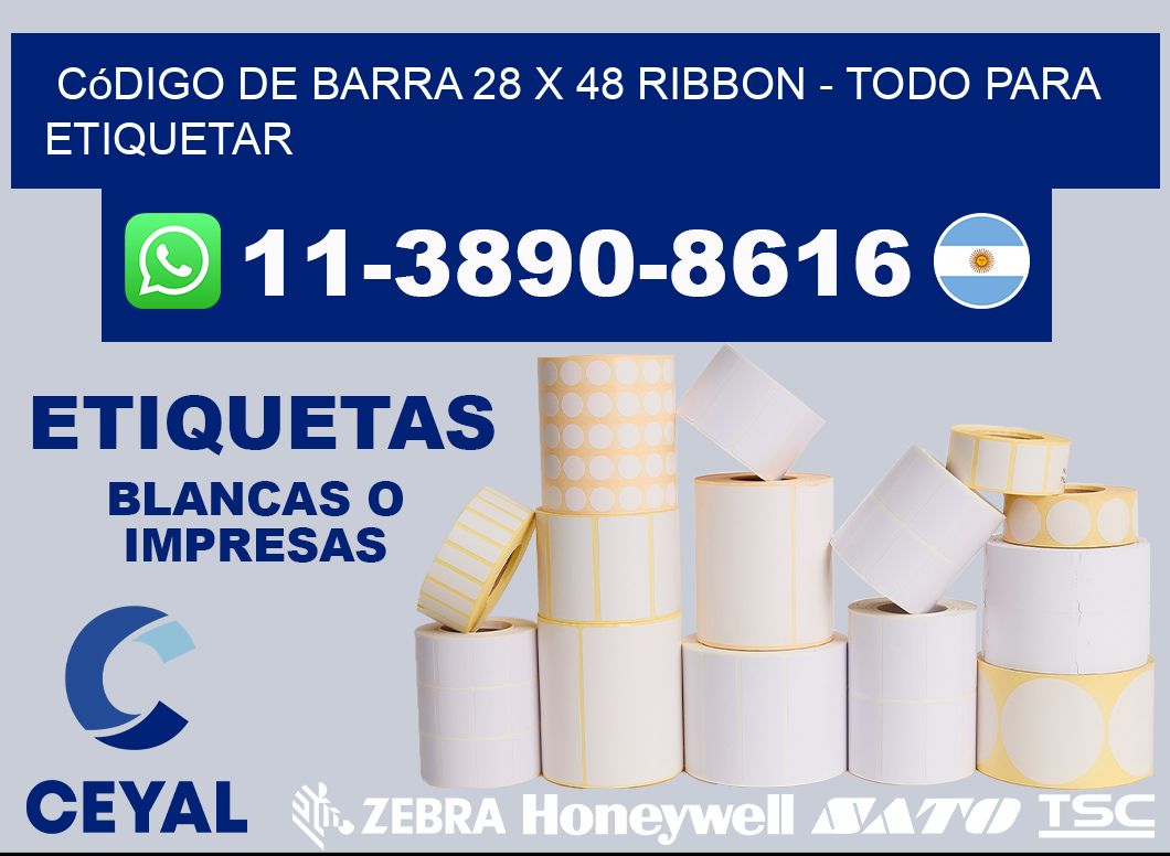 código de barra 28 x 48 ribbon - Todo para Etiquetar