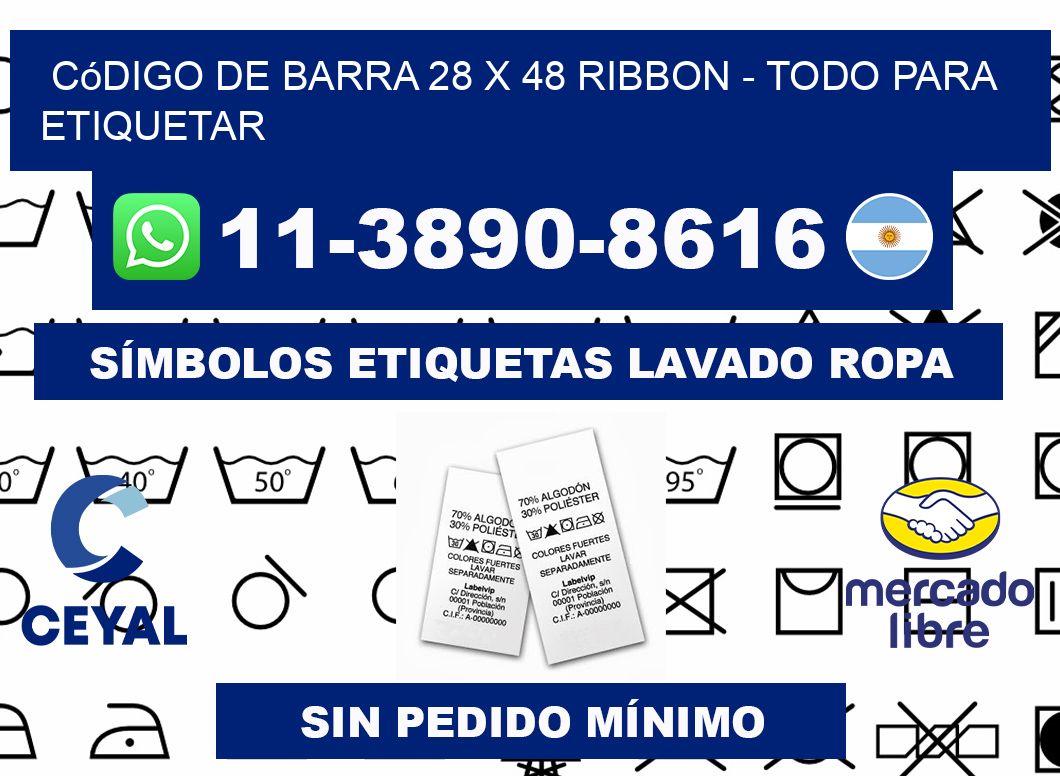 código de barra 28 x 48 ribbon - Todo para Etiquetar