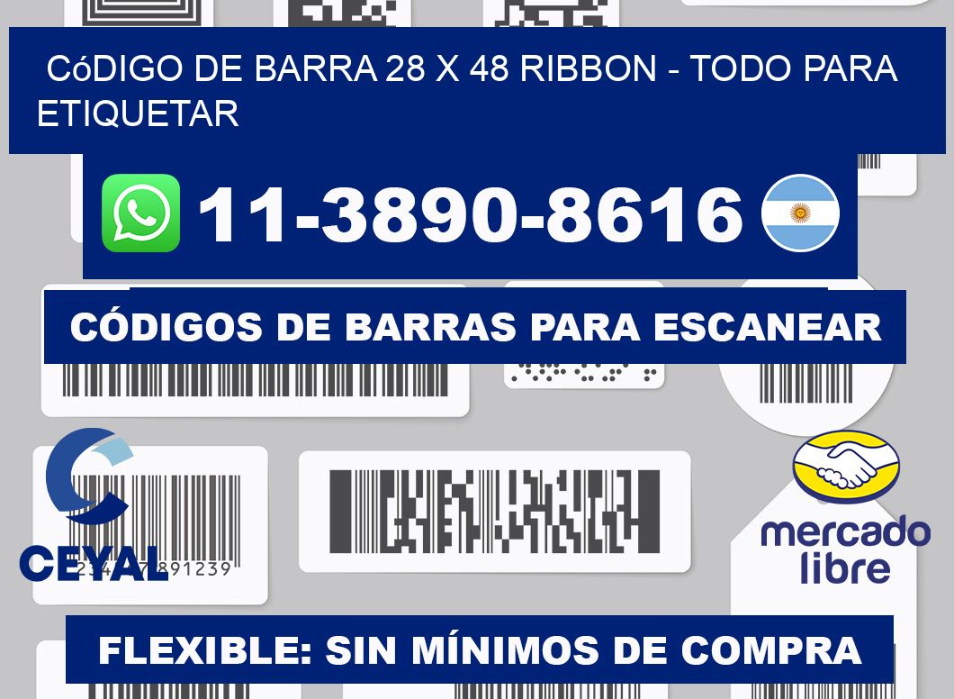 código de barra 28 x 48 ribbon - Todo para Etiquetar