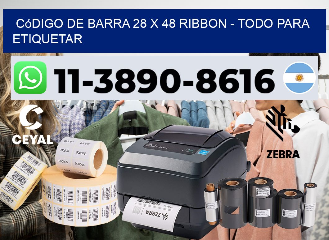 código de barra 28 x 48 ribbon – Todo para Etiquetar