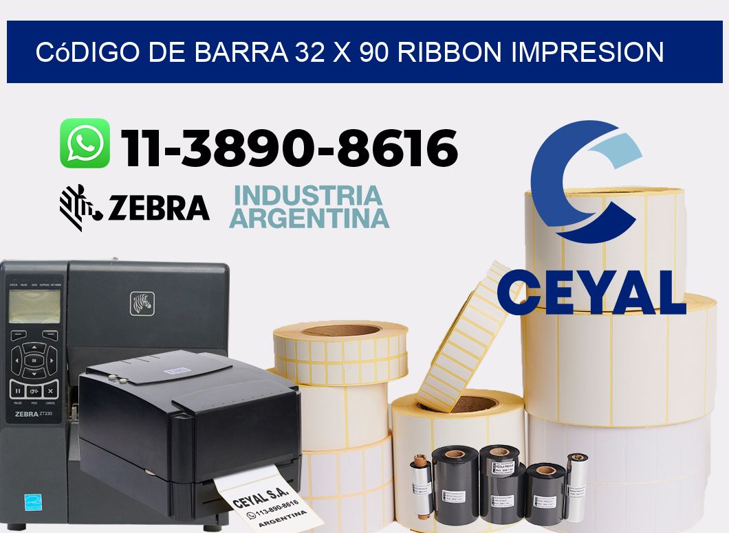 código de barra 32 x 90 ribbon impresion