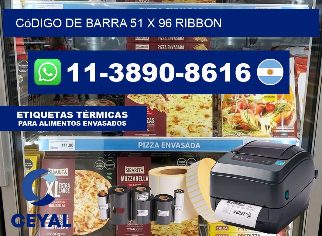 código de barra 51 x 96 ribbon