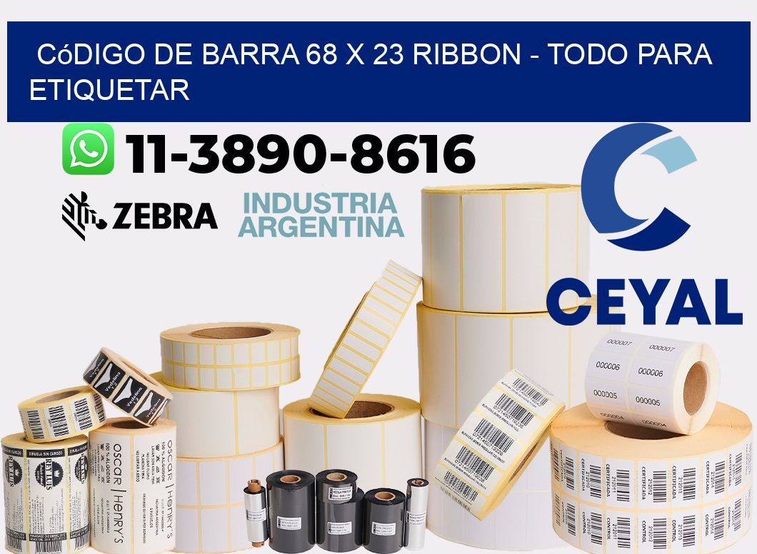 código de barra 68 x 23 ribbon - Todo para Etiquetar