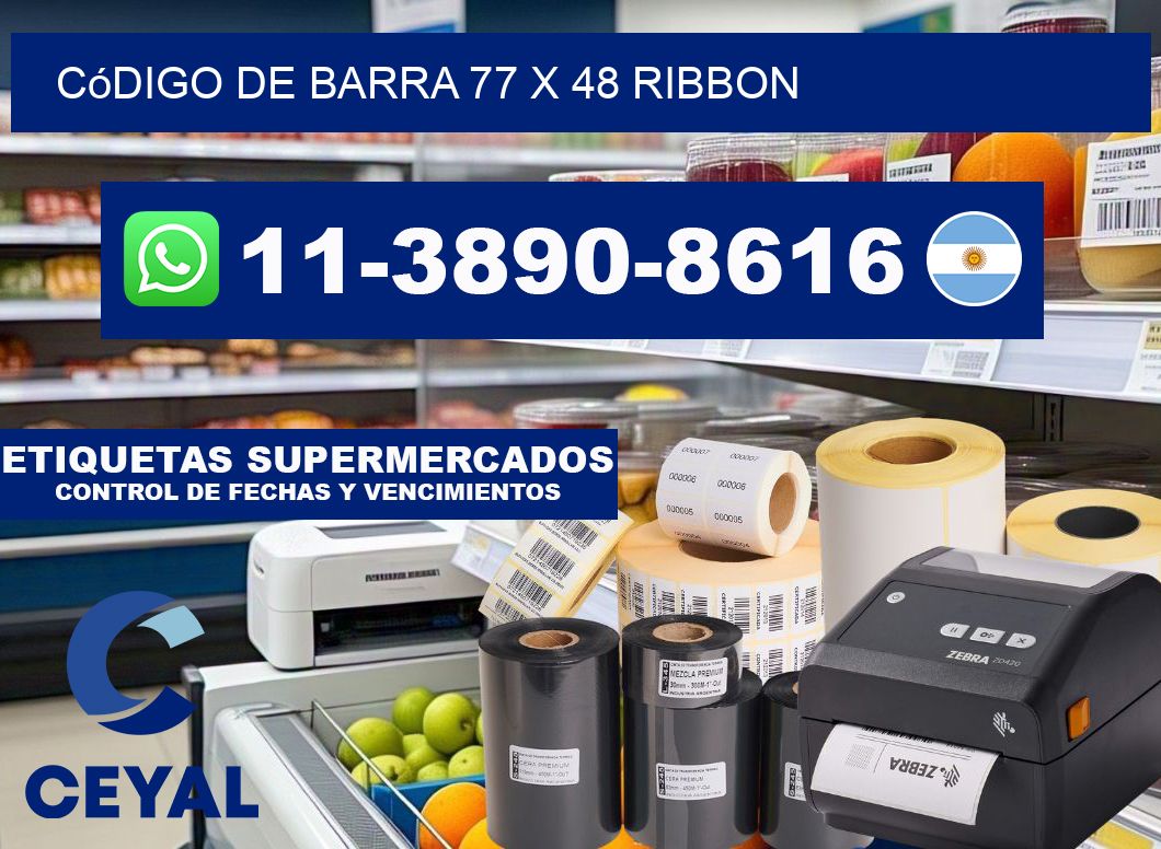 código de barra 77 x 48 ribbon