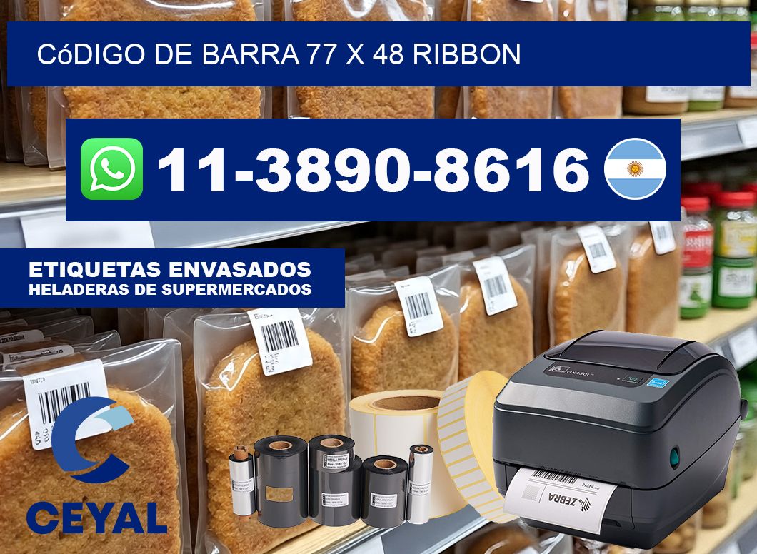 código de barra 77 x 48 ribbon