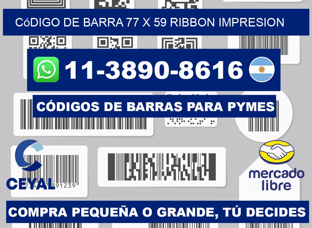 código de barra 77 x 59 ribbon impresion