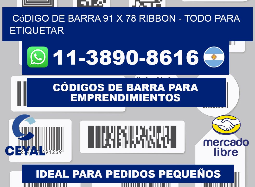 código de barra 91 x 78 ribbon - Todo para Etiquetar