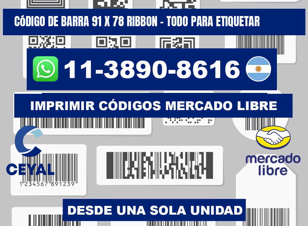 código de barra 91 x 78 ribbon - Todo para Etiquetar