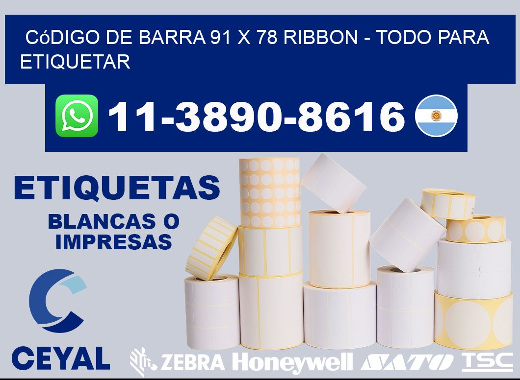 código de barra 91 x 78 ribbon – Todo para Etiquetar