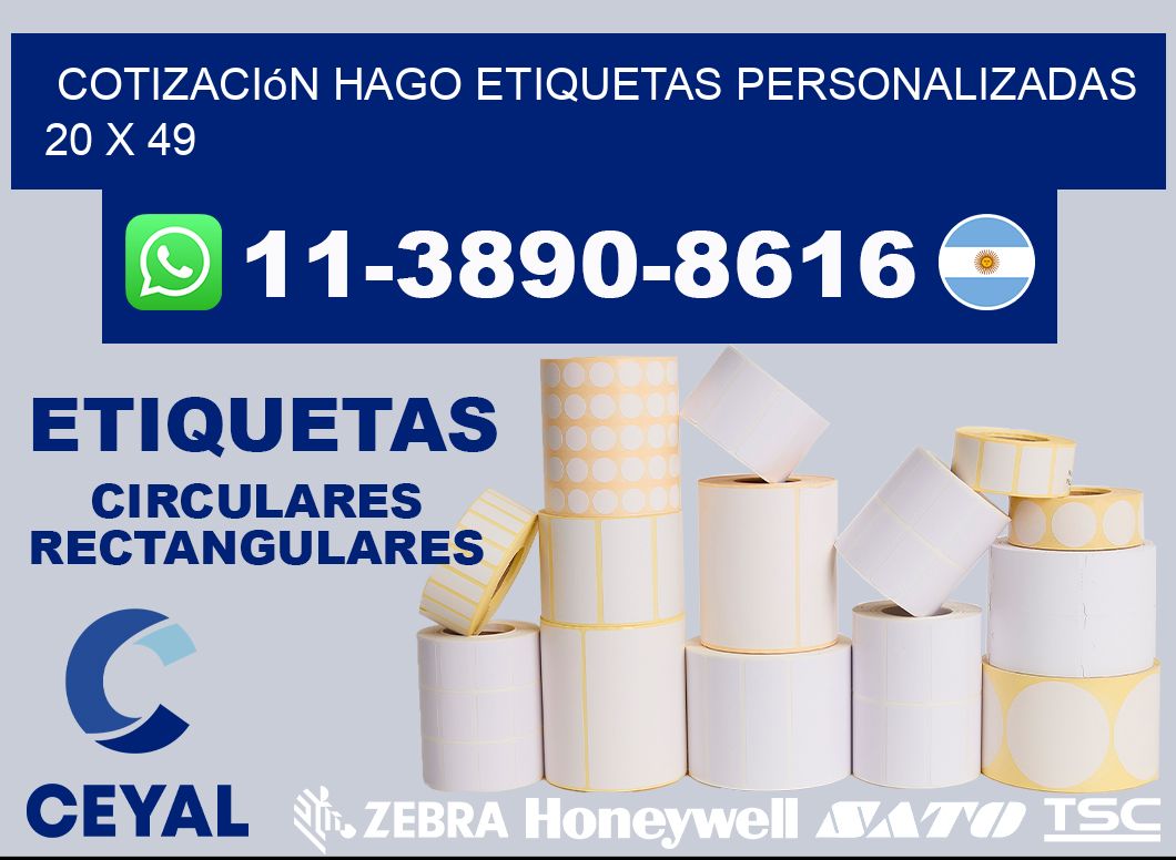 cotización hago etiquetas personalizadas 20 x 49