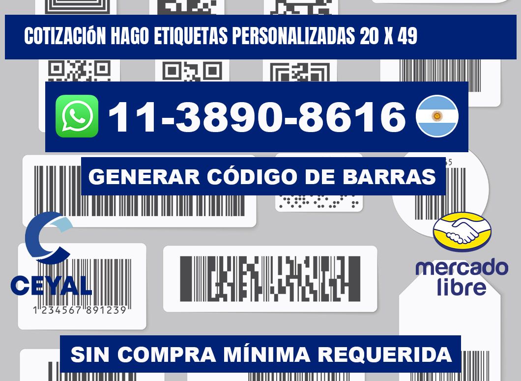 cotización hago etiquetas personalizadas 20 x 49