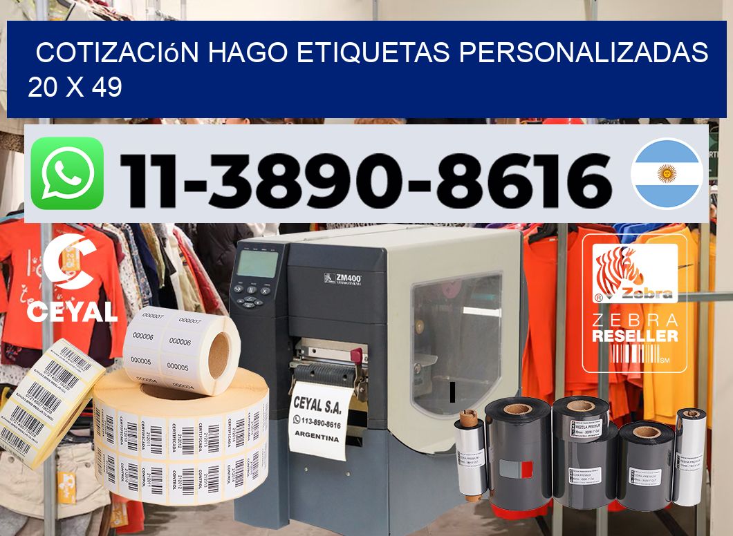 cotización hago etiquetas personalizadas 20 x 49