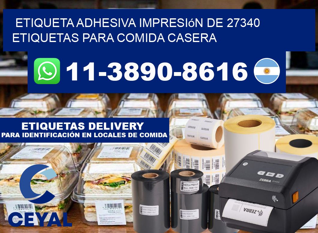 etiqueta adhesiva impresión de 27340 etiquetas para comida casera