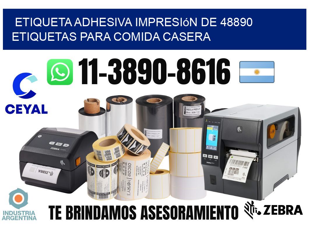 etiqueta adhesiva impresión de 48890 etiquetas para comida casera