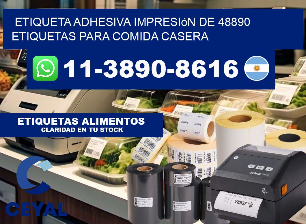 etiqueta adhesiva impresión de 48890 etiquetas para comida casera