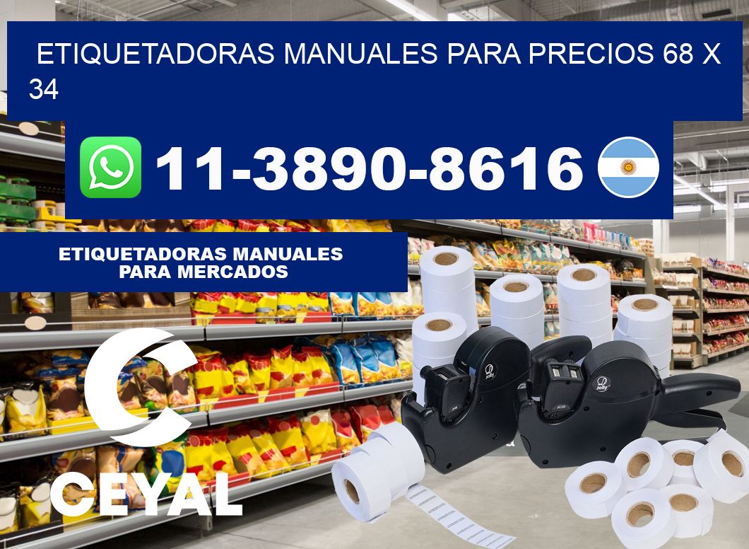 etiquetadoras manuales para precios 68 x 34