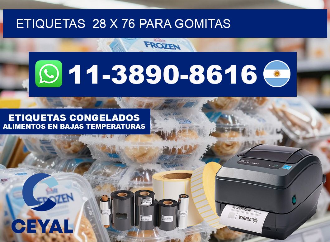 etiquetas  28 x 76 para Gomitas