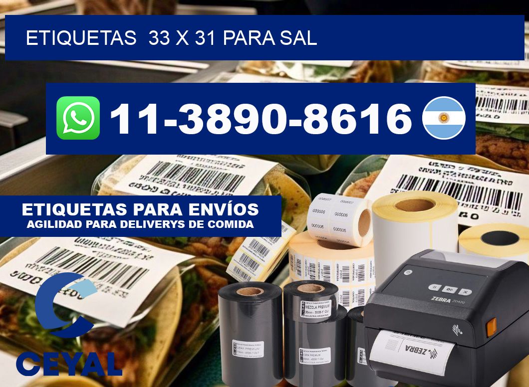 etiquetas  33 x 31 para Sal