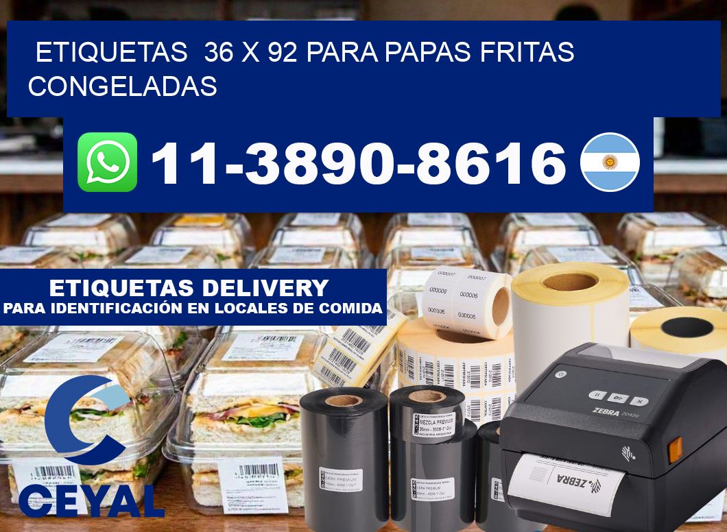 etiquetas  36 x 92 para Papas fritas congeladas