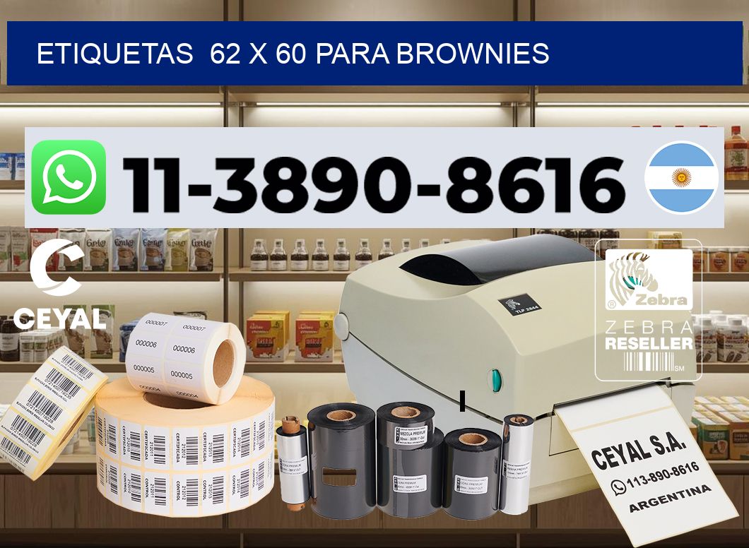 etiquetas  62 x 60 para Brownies